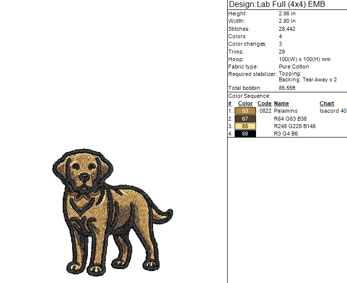 Full Lab Embroidery Design