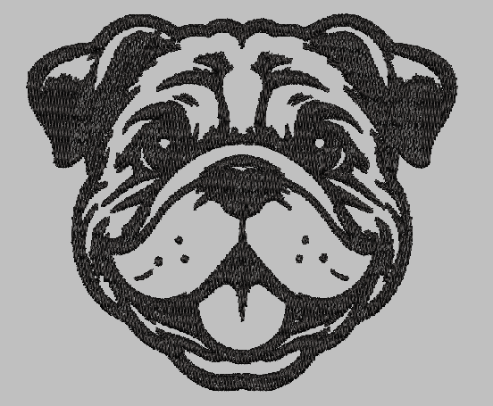 Bulldog Silhouette Embroidery Design