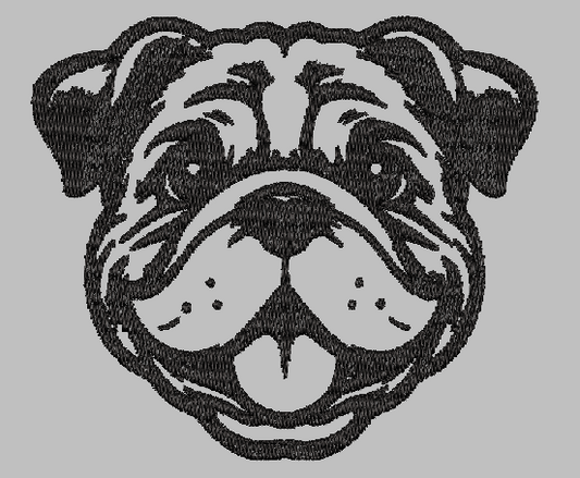 Bulldog Silhouette Embroidery Design