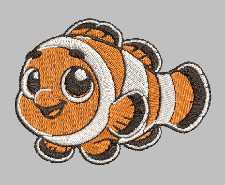 Clown Fish Embroidery Design