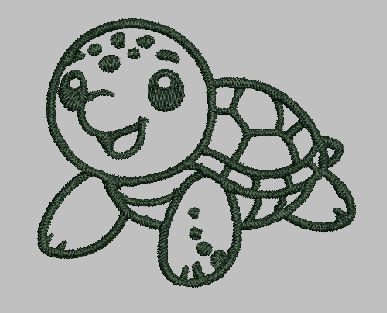 Sea Turtle Silhouette Embroidery Design