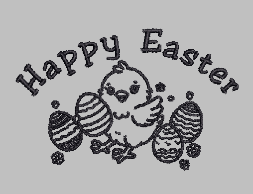 Easter Chick Silhouette Embroidery Design