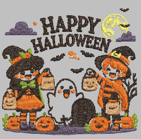 Happy Halloween Embroidery Design