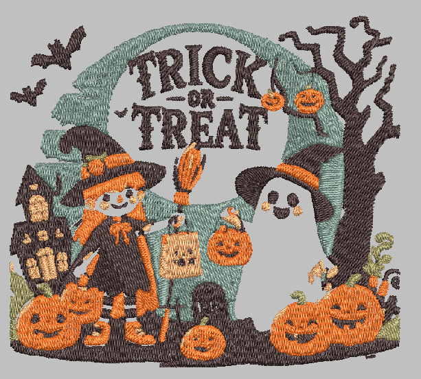 Trick-or-Treat Embroidery Design