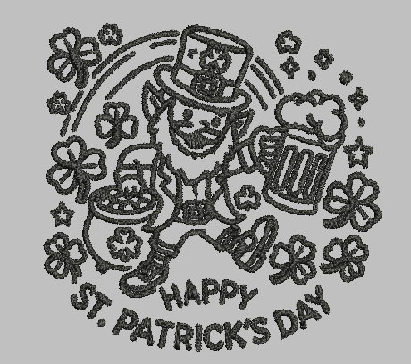 Happy St. Patrick's Day Silhouette Embroidery Design