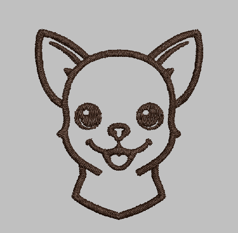 Chihuahua Silhouette Embroidery Design