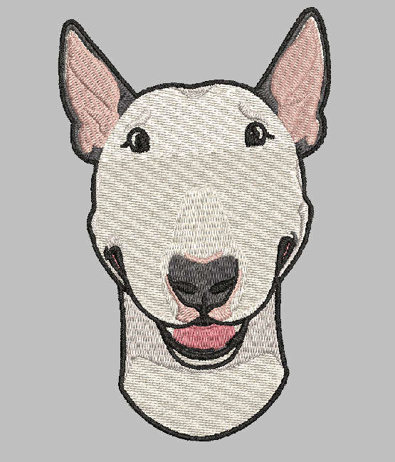 Bull Terrier Embroidery Design