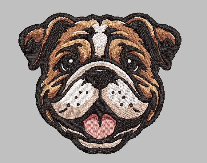 Bulldog Embroidery Design