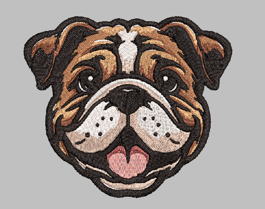 Bulldog Embroidery Design