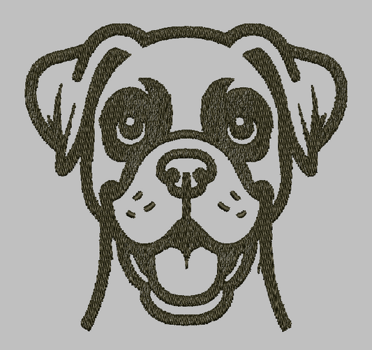 Boxer Silhouette Embroidery Design