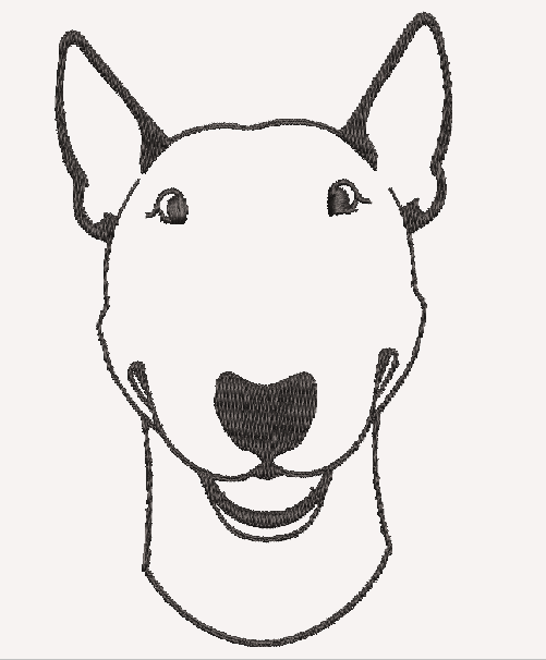 Bull Terrier Silhouette Embroidery Design